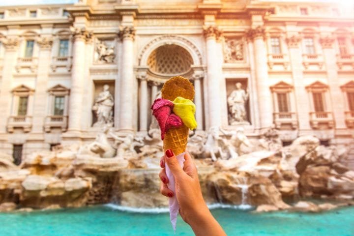 How To Plan Italy Road Trip,Italian Gelato, Trevi Fountain,Rome