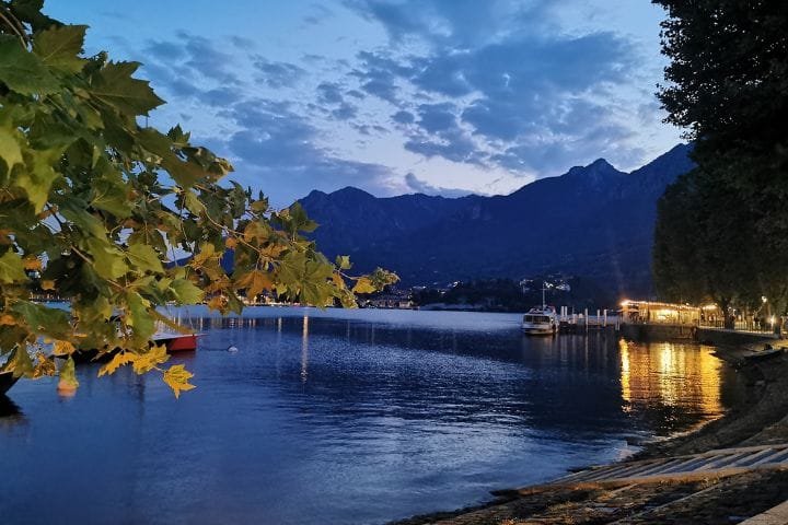 Milan to Lake Como by Car, Night View of Lake Lecco with Serene Reflections