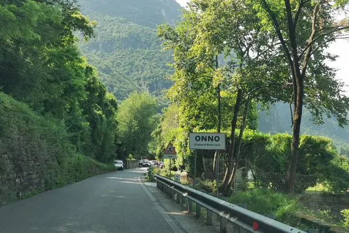 Driving in Italy During Summer Heatwave, Onno Village Between Bellagio and Lecco