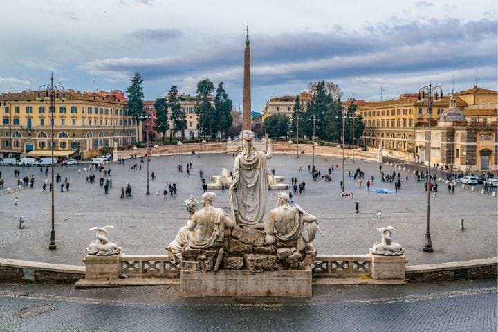 Winter Driving in italy Tips, Piazza Del Popolo, Rome Winter