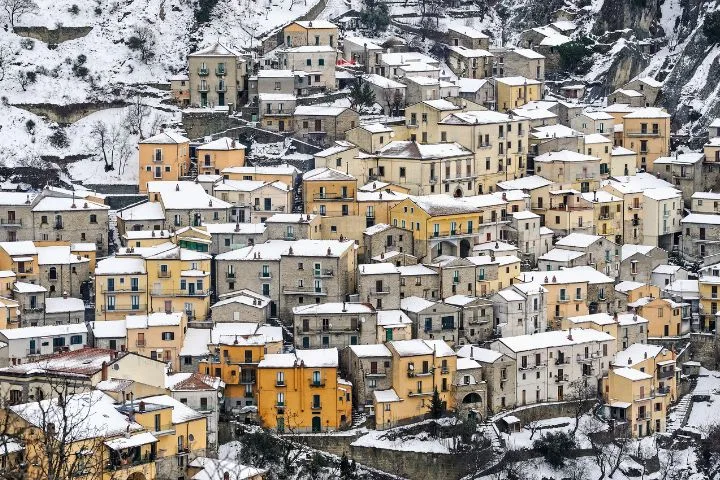 How to Drive Italian Mountain Passes in Winter, Castelmezzano, Lucania, Dolomites