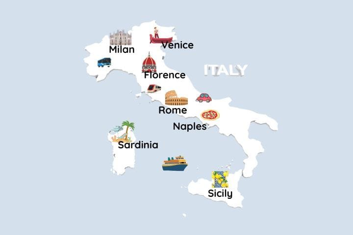 How to Get Around Italy, How to Get Around Italy Map
