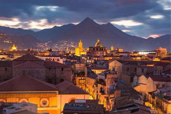 Best Scenic Drives in Italy, Palermo at sunset, Sicily