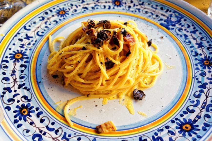 10 Days in Italy Itinerary, Pasta alla Carbonara with Truffles