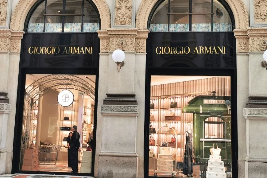 3 Days in Milan Itinerary, Giorgio Armani Boutique in Galleria Vittorio Emanuele II