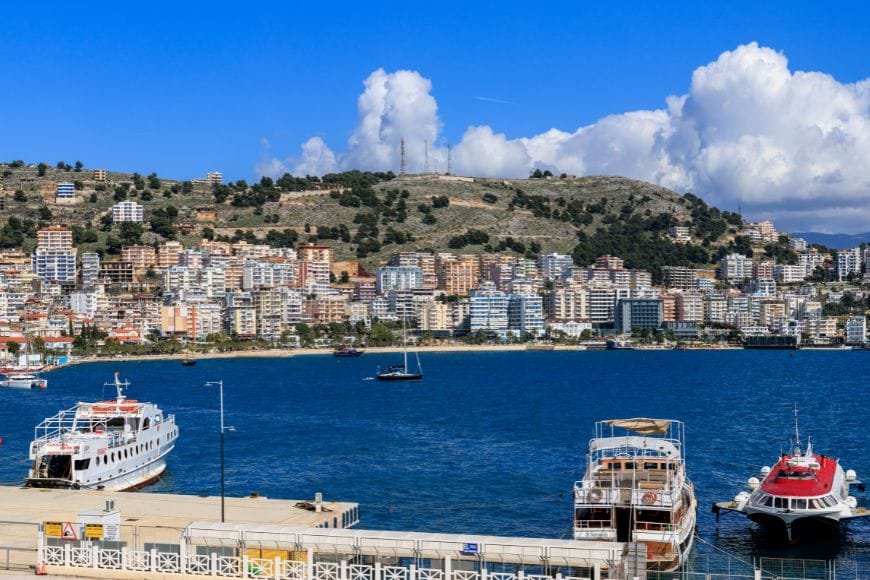 Albanian Riviera drive, Saranda Bay