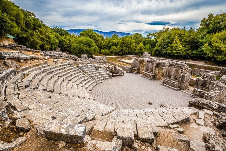 Albanian Riviera drive, Theatre in Butrint National Park