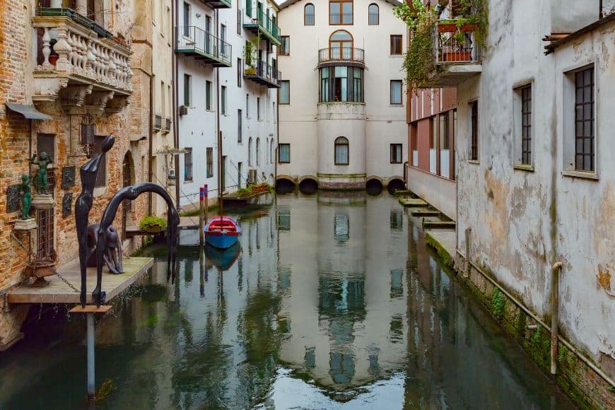 Day Trips From Venice, Canal-lined streets and pastel buildings in Treviso old town