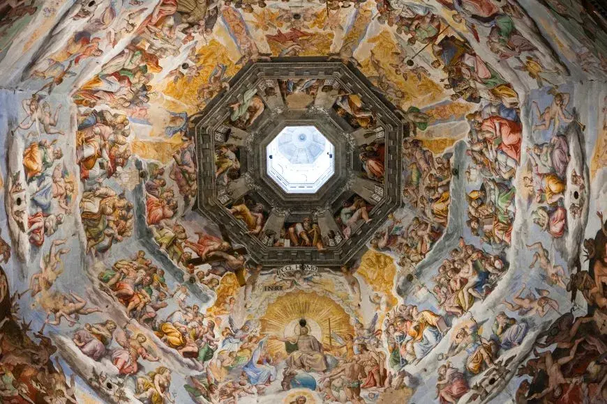 Florence Travel Guide, Giorgio Vasari frescoes inside the Florence Duomo cupola, a must see in Florence for art and Renaissance history