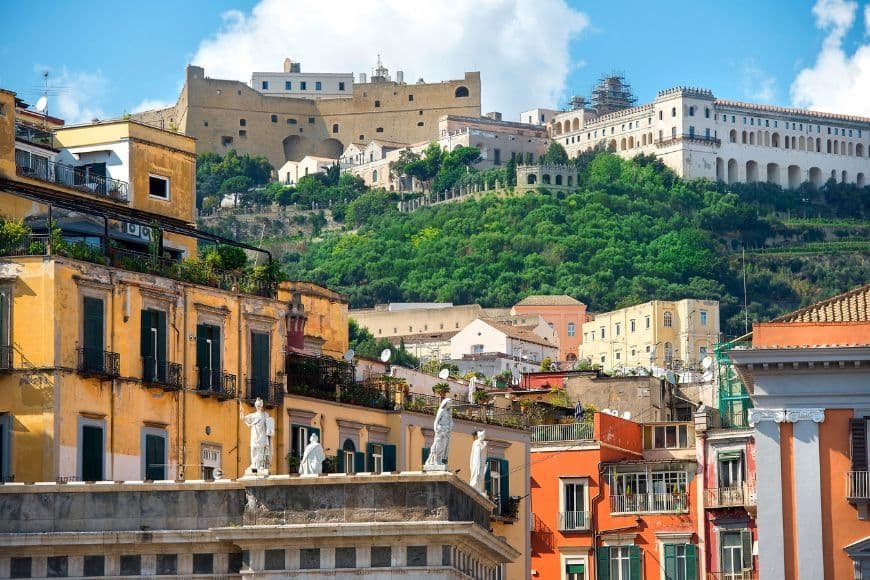 Naples 2-Day Itinerary, Naples Cityscape with Castel Sant’Elmo
