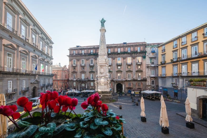 Where to Stay in Naples, Piazza San Domenico Maggiore in Naples old town