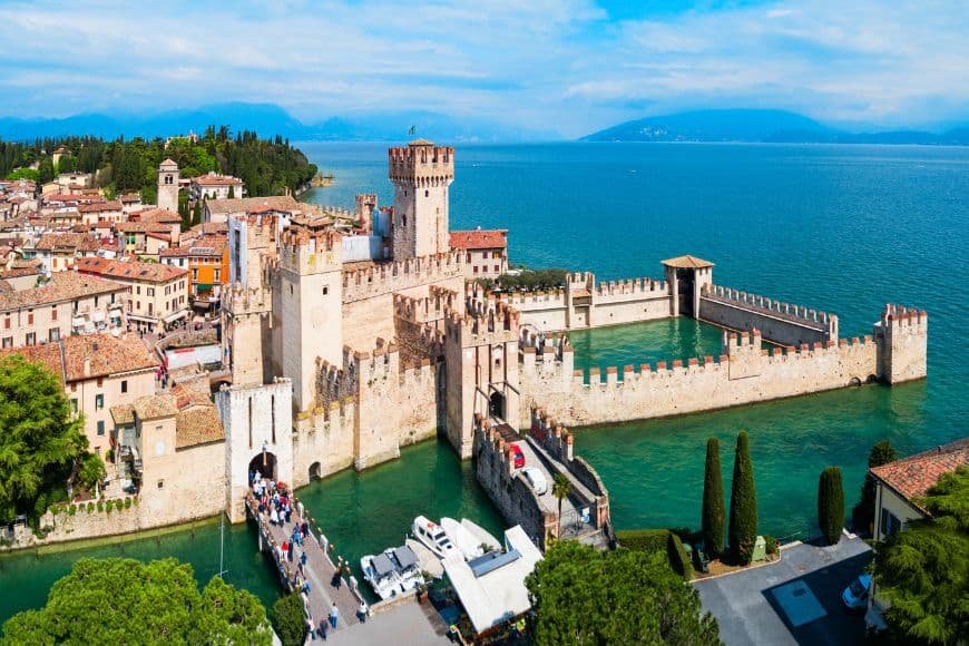 Day Trips From Venice, Sirmione peninsula extending into Lake Garda with castle views