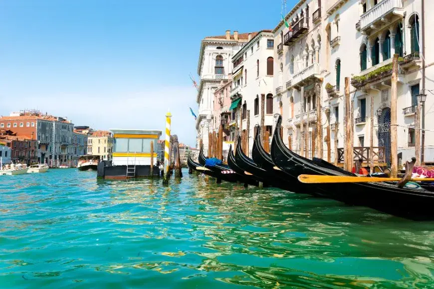 Where to Stay in Venice, Vaporetto stop in Venice showing the importance of staying near water transport