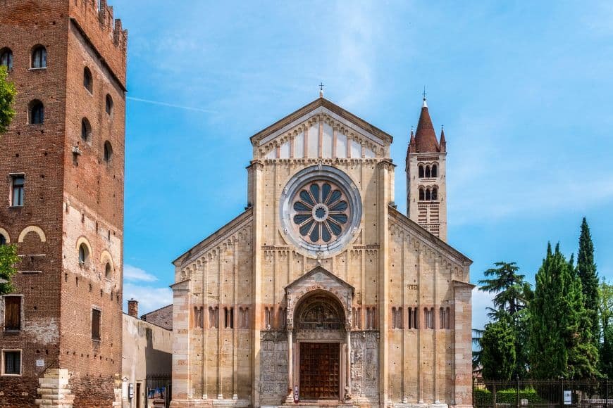Things to do in Verona, Basilica di San Zeno Maggiore Romanesque facade