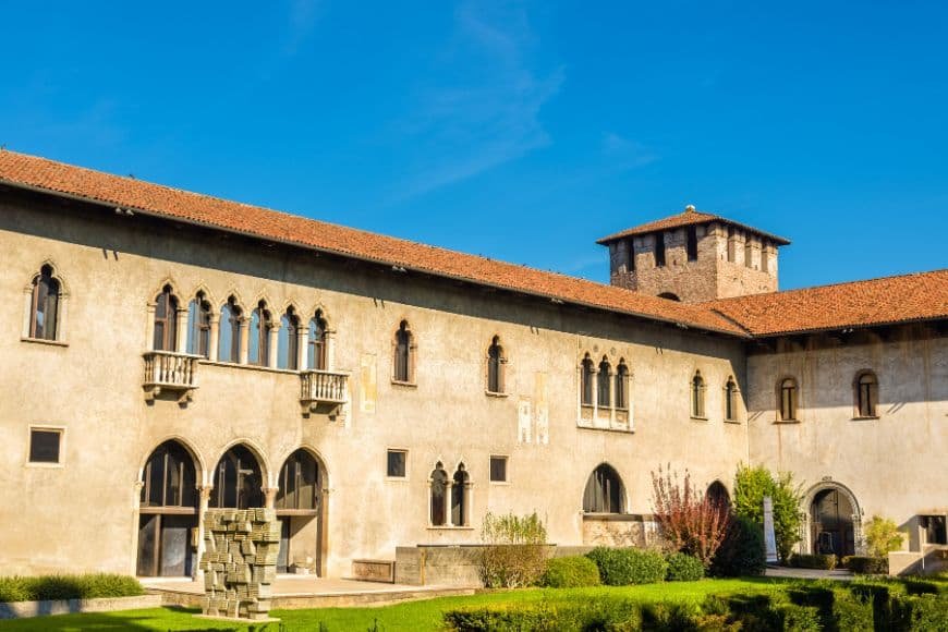 Things to do in Verona, Castelvecchio Museum courtyard inside medieval fortress