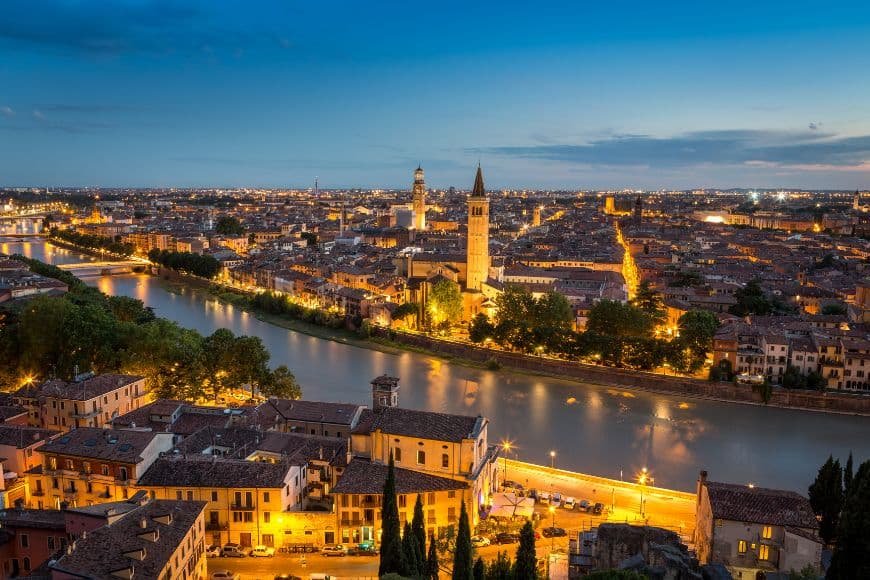 One Day in Verona, Evening View of Verona From Castel San Pietro