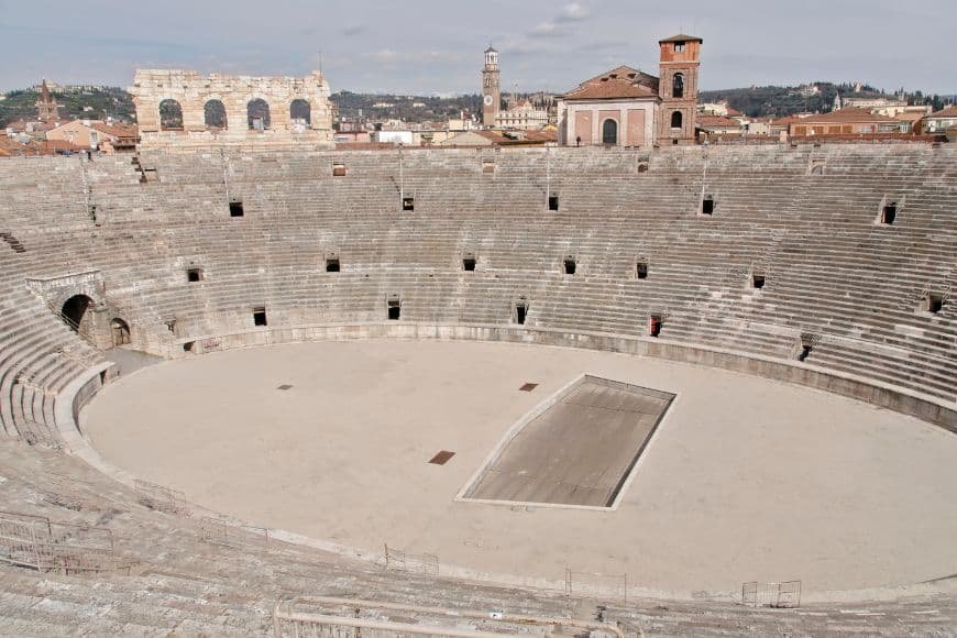 Verona Travel Guide, Interior seating of Arena di Verona amphitheater