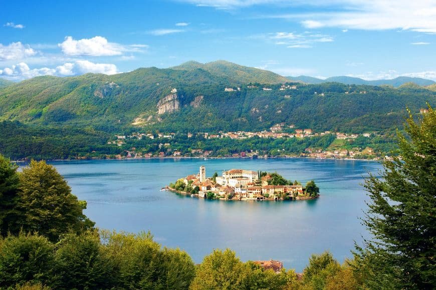 Things to do in Turin, Lake Orta village and island view