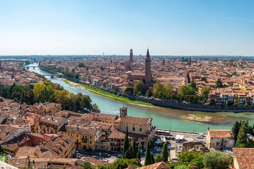 Things to do in Verona, Panoramic view of Verona from Castel San Pietro viewpoint