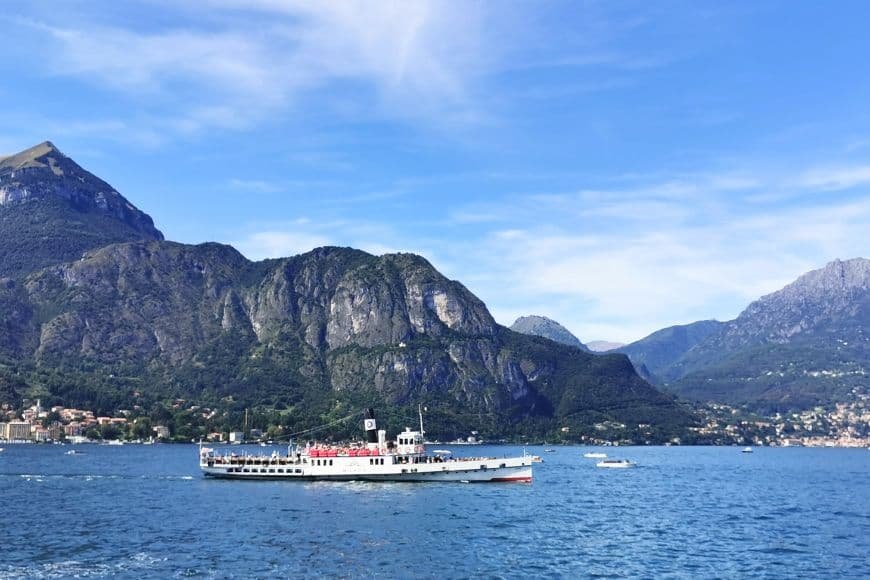 Lake Como 2-Day Itinerary, Passenger ferry sailing across Lake Como between villages