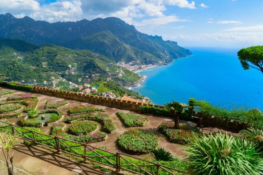 Day Trips From Naples, Terrace viewpoint in Ravello the Amalfi Coast