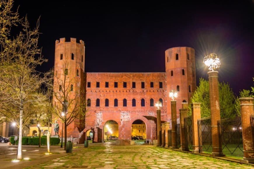 Turin 2-Day Itinerary, Torri Palatine at Night, Turin