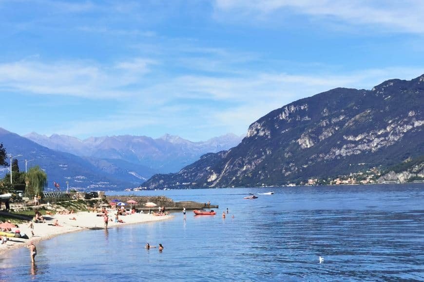Lake Como Travel Guide, Valbrona beach near Bellagio on Lake Como