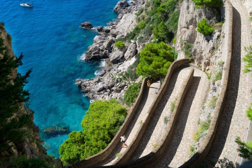 Amalfi Coast Itinerary, Via Krupp hairpin path on the island of Capri