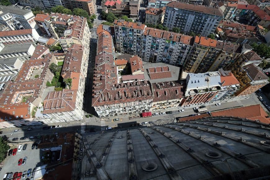 Turin 2-Day Itinerary, View over Turin from Mole Antonelliana elevator