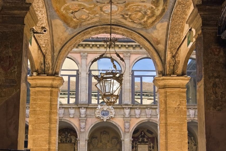 One Day in Bologna, Archiginnasio historic university building in Bologna