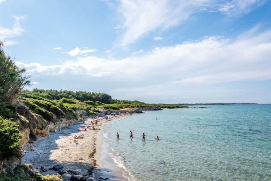 Puglia Travel Guide, Baia dei Turchi beach surrounded by pine forest near Otranto