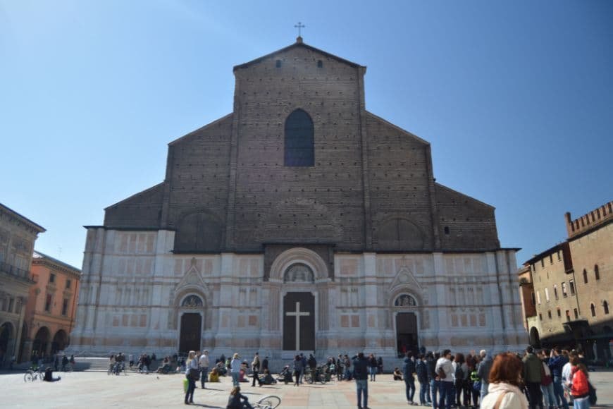 One Day in Bologna, Basilica di San Petronio facade in Piazza Maggiore Bologna