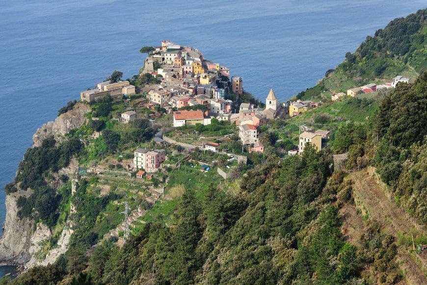 Cinque Terre Travel Guide, Corniglia hilltop village surrounded by vineyards in Cinque Terre