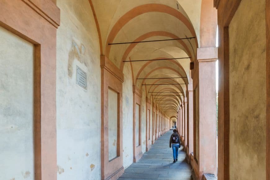 Things to Do in Bologna, Portico di San Luca arches leading toward the hills