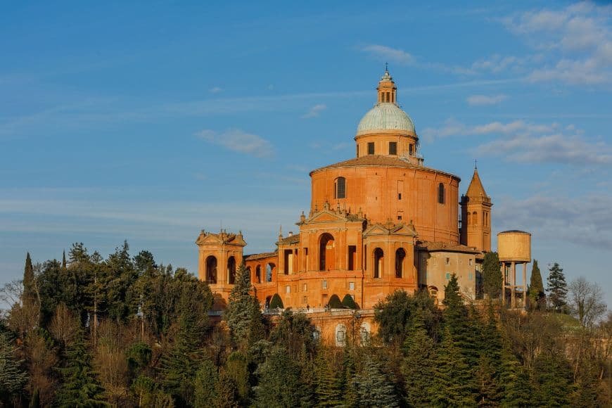 One Day in Bologna, Sanctuary of San Luca church on the hill overlooking Bologna