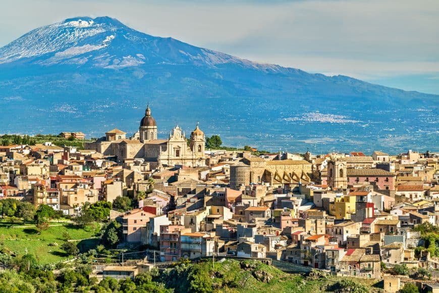 Sicily Travel Guide, Catania City View With Mount Etna In Background