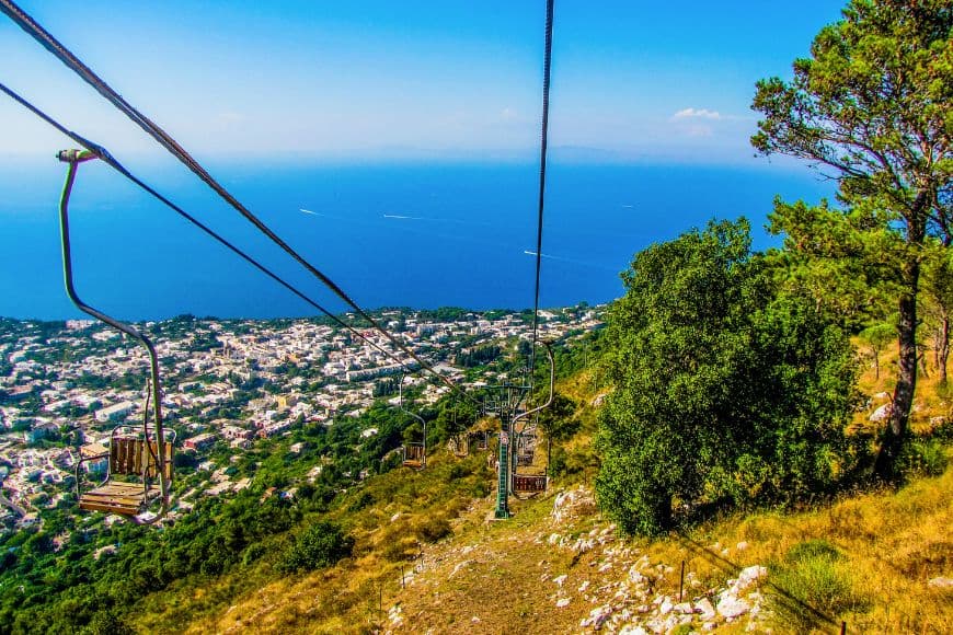 How to Visit Capri in One Day, Monte Solaro Chairlift View Over Anacapri