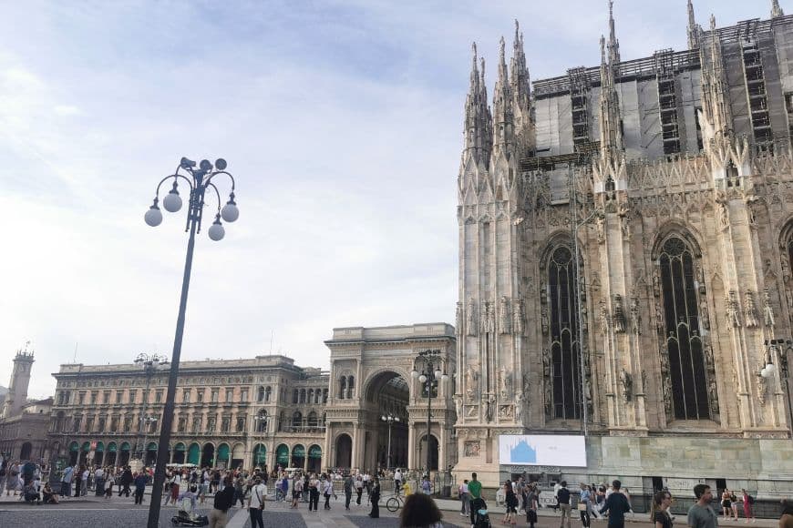 How Many Days in Milan, Piazza Duomo with Milan cathedral and Galleria Vittorio Emanuele