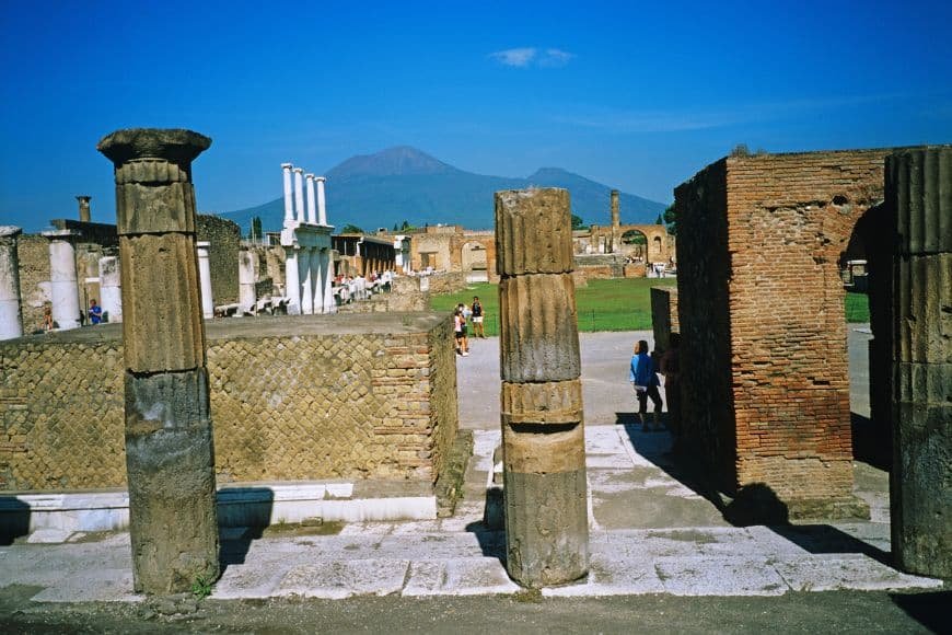 Is Naples Worth Visiting, Pompeii Ruins With Mount Vesuvius In Background