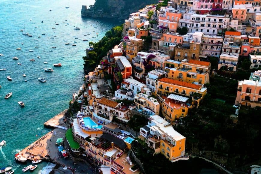 Positano vs Amalfi, Positano Cliffside Colorful Houses in the Amalfi Coast, Italy
