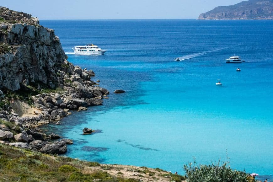 Sicily Travel Guide, Sailing Boats on Crystal Blue Waters in Sicily