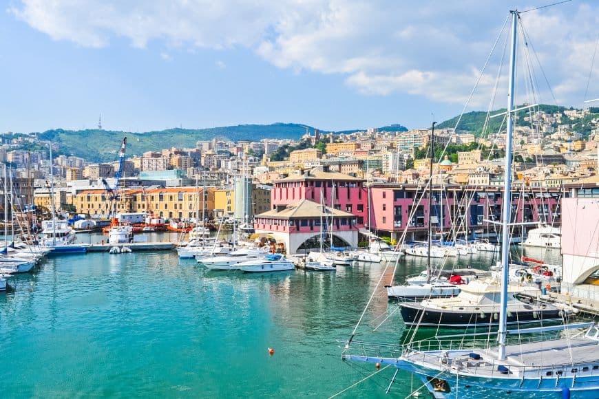Italy to Spain by Car,Genoa Harbour, Italy