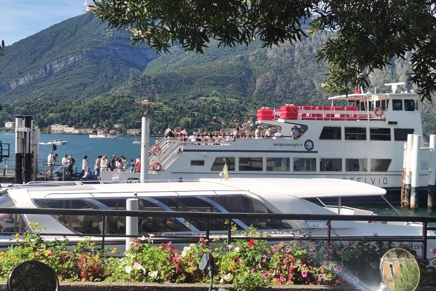 Is Lake Como Worth Visiting, Passenger ferry at Bellagio during peak season