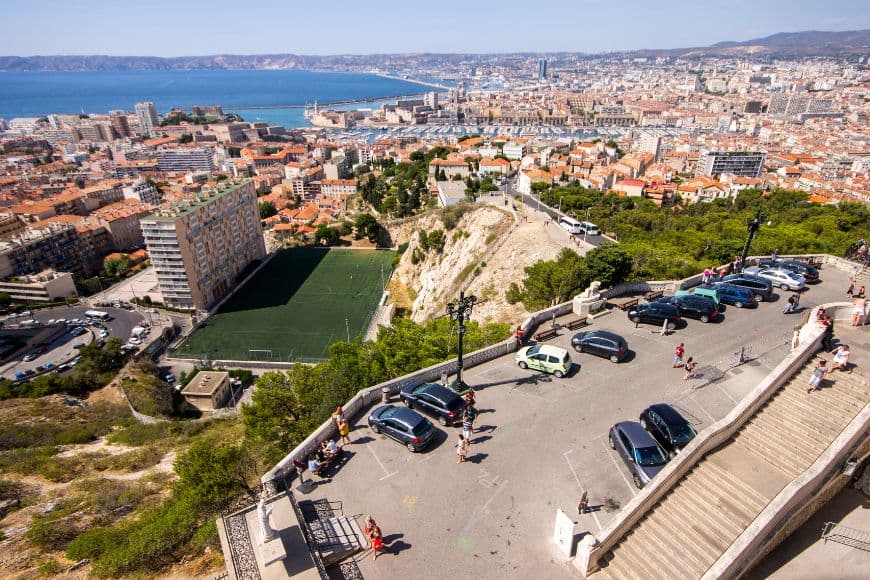 Italy to Spain by Car, View of Marseille from the Church of Notre Dame de la Garde