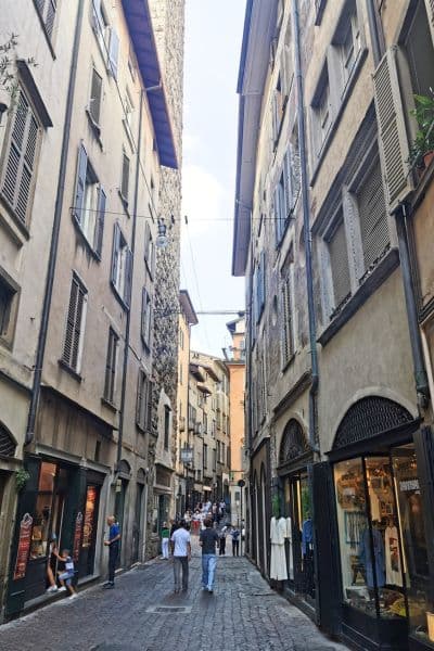 One Day in Bergamo, Cobblestone Street In Bergamo's Historic Center