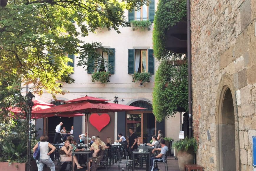 One Day in Bergamo, Outdoor Café In Bergamo's Historic Upper Town