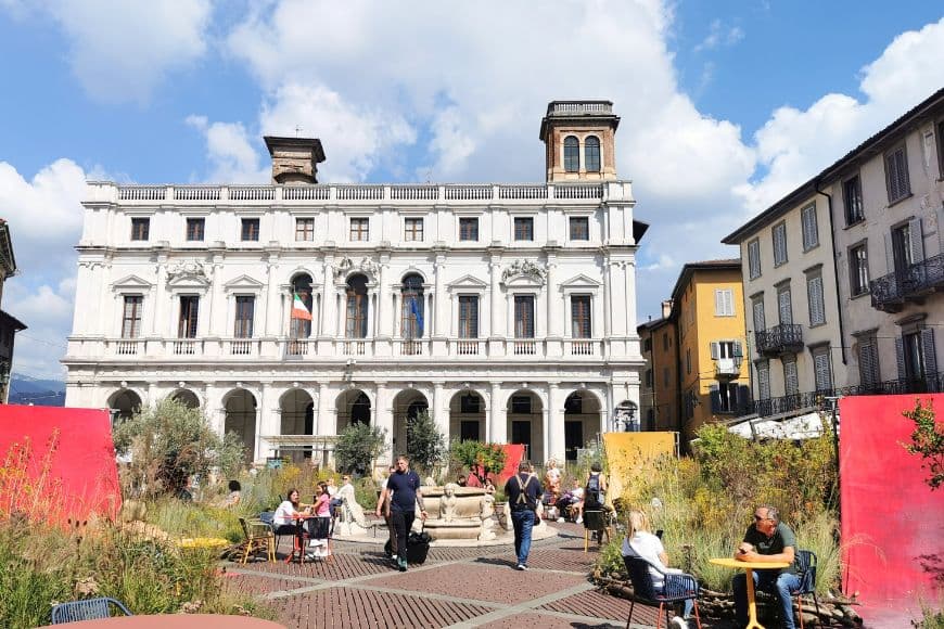 One Day in Bergamo, Palazzo Nuovo Overlooking Piazza Vecchia In Bergamo