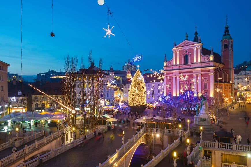 Ljubljana Travel Guide, Christmas market and festive lights in Ljubljana, Slovenia