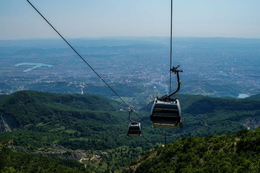 Tirana Travel Guide, Dajti Ekspres cable car overlooking Tirana and the surrounding mountains