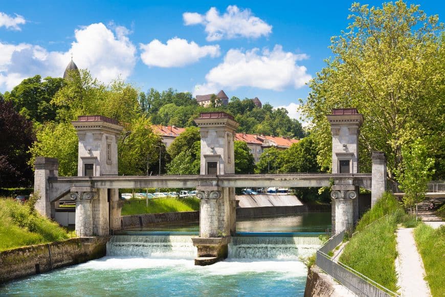 Things to Do in Ljubljana, Historic sluice gates on the Ljubljanica River in Ljubljana